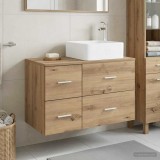Cumpara ieftin Set dulap baie 2 buc. Stejar Artizanal 79,5 x 41 x 80 cm