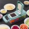 Feliator Multifunctional, Cyrax, Razatoare, 8 in 1, pentru Fructe si Legume, 10 Piese, Lame de Inox, Recipient Stocare, Separator Oua, Protectie Mana,