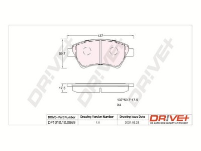 Dr!ve+ DP1010.10.0869 set placute frana,frana disc foto