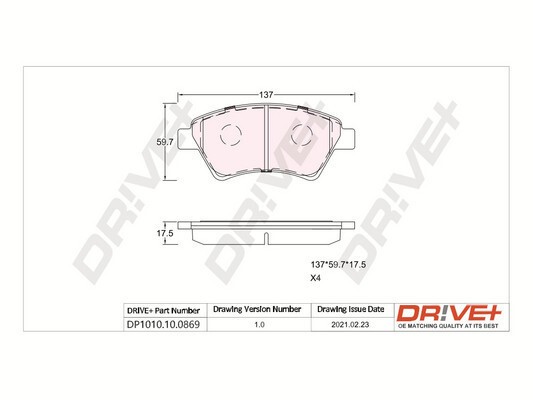 Dr!ve+ DP1010.10.0869 set placute frana,frana disc