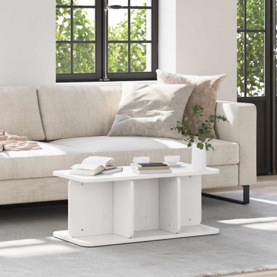 vidaXL Masă de cafea Alb 80 x 39.5 x 33.5 cm Lemn masiv de pin 873521 foto