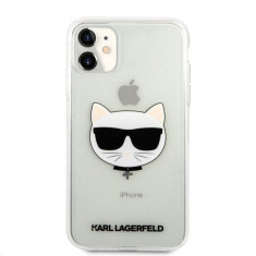 Husa Karl Lagerfeld Choupette Glitter pentru iPhone 11 Argintiu foto