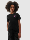 Tricou unicolor pentru fete - negru, 4F Sportswear