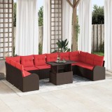 Cumpara ieftin Set de canapele pentru gradina 11 buc. Maro Rattan poli