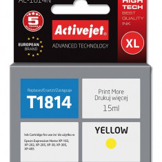 Cartus compatibil T1814 yellow pentru Epson C13T18144010, Premium Activejet, Garantie 5 ani