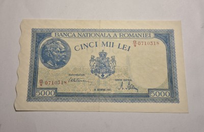 5000 lei 1945 Decembrie XF foto
