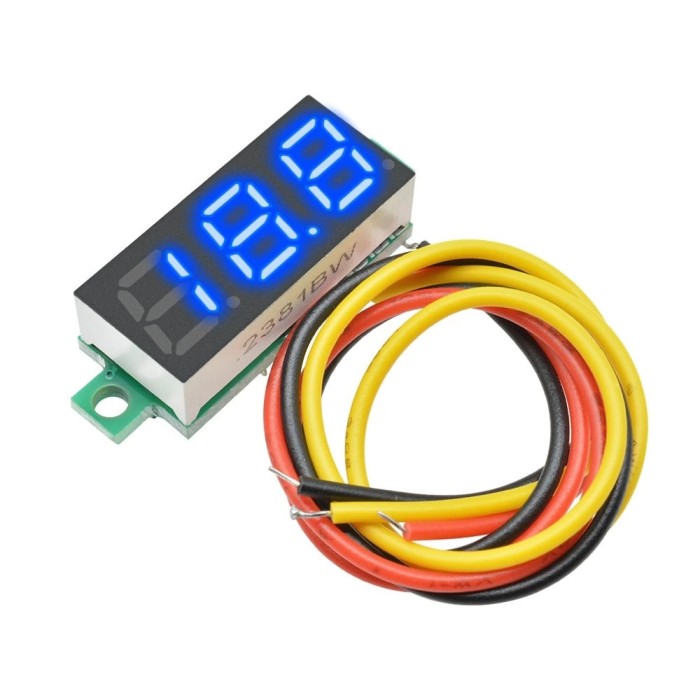 Mini voltmetru afisaj digital LED ALBASTRU - 0,28 inch DC ( 0-100V )