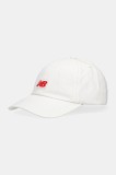 New Balance șapcă de baseball din bumbac culoarea alb, cu imprimeu, LAH51013SST