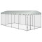 vidaXL Padoc pentru c&acirc;ini de exterior, cu acoperiș, 7,6 x 3,8 x 2,3 m