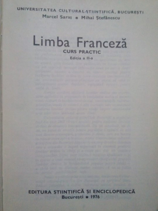 Marcel Saras - Limba franceza curs practic (editia 1976)