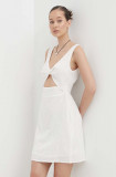 Billabong rochie din bumbac culoarea alb, mini, mulata