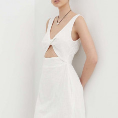 Billabong rochie din bumbac culoarea alb, mini, mulata