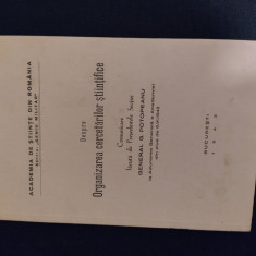 Broșura 1943 Organizarea cercetărilor științifice / aut.General G.Potopeanu