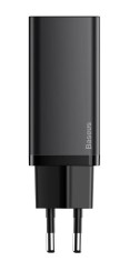 INCARCATOR retea Baseus GaN2 Lite, Quick Charge 65W, 1 x USB 5V/3A, 1 x USB Type-C 5V/3A, negru &quot;CCGAN2L-B01&quot; (timbru verde 0.18 lei) - 6953156232938