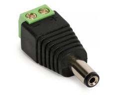 Conector adaptor DC mufa alimentare 2.1mm 5.5mm tip tata, prindere cu surub