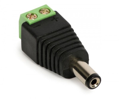 Conector adaptor DC mufa alimentare 2.1mm 5.5mm tip tata, prindere cu surub foto