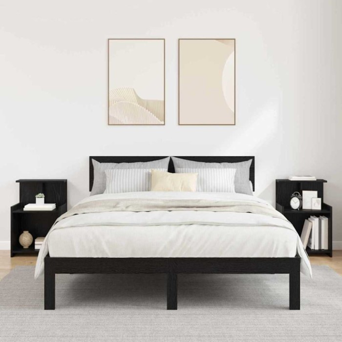vidaXL Dulap de noapte 2 pcs Stejar negru 40 x 35 x 60 cm 875139
