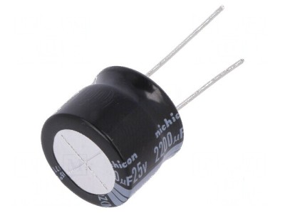 Condensator electrolitic THT 2200uF 25V &amp;Oslash;18x15mm &amp;plusmn;20% foto