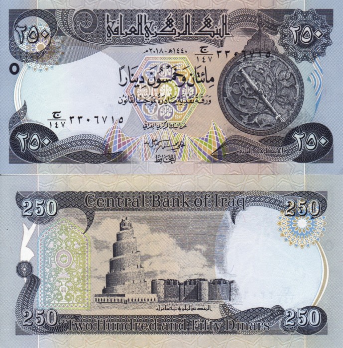 IRAQ 250 dinars 2018 UNC!!!