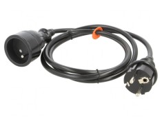 Prelungitor Negru 1,5m 16A 3x1,5mm2