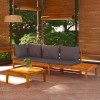 Gossi set mobilier gradina cu perne gri inchis, 3 piese, lemn acacia