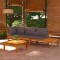 Gossi set mobilier gradina cu perne gri inchis, 3 piese, lemn acacia