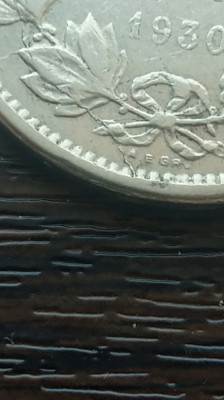 (M861) MONEDA BELGIA - 5 FRANK 1930 DER BELGEN, EROARE DE BATERE, MATRITA SPARTA foto