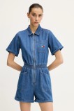 Tommy Jeans salopetă jeans bumbac, cu guler, DW0DW20371
