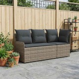 vidaXL Canapea cu braț &icirc;n grădină cu canapea colțară 2 Bucată Ratan PE 42025371