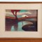 Reflexii la apus - pictura in ulei semnata, tablou inramat 44x34cm