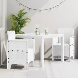 VidaXL Set mese grădină 3 pcs Alb 100 x 100 x 73 cm Ratan sintetic