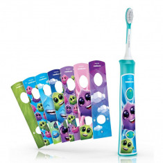 Philips Periuta de dinti Philips Sonicare Kids HX6322/04, Bluetooth, 2 moduri, 2 capete de periere, Numar de miscari/minut 62000, Alb/Albastru foto