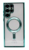 Husa Luxury tip MagSafe compatibila cu Samsung Galaxy S23, Full protection, Margini colorate, Albastru deschis, Oem