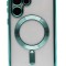 Husa Luxury tip MagSafe compatibila cu Samsung Galaxy S22 Plus, Full protection, Margini colorate, Albastru deschis