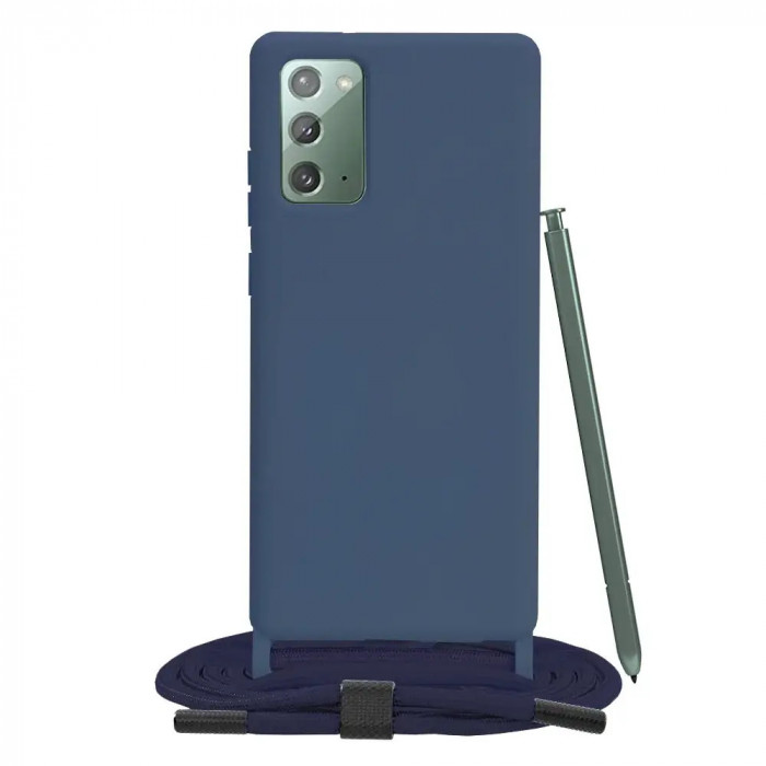Husa Samsung Galaxy Note 20 4G Note 20 5G Silicon + Microfibra Albastru CLT