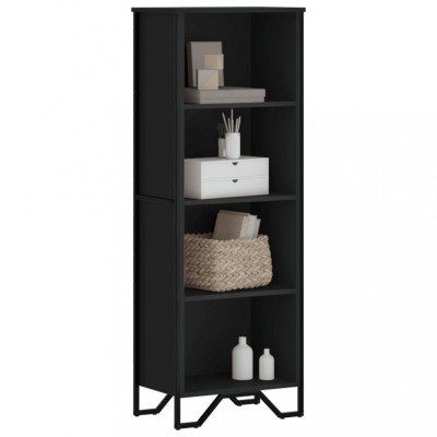Gossi biblioteca, negru, 50x31x137,5 cm, lemn prelucrat foto