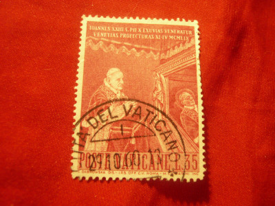 Timbru Vatican 1960 Papa Pius X , val. 35L stampilat foto