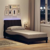 vidaXL Cadru de pat fără saltea, maro &icirc;nchis, 90x190 cm, textil