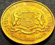 Moneda EXOTICA 5 CENTESIMI (CENTI) - REPUBLICA SOMALI, anul 1967 * cod 1321