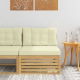 vidaXL Canapea Medie pentru Exterior Lemn Solid de Acacia Alb 901567