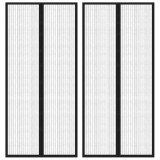 vidaXL Perdea de ușă anti-insecte cu magnet, 2 buc., negru, 210x90 cm