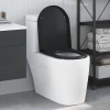Capac WC cu eliberare rapidă, &icirc;nchidere lentă, negru, duroplast