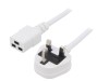Cablu alimentare LIAN DUNG 1m alb 13A IEC C19 mufa BS 1363 3x1.5mm
