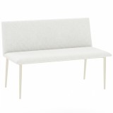 HOMCOM Scaun de sufragerie fără cotiere, material cu aspect de in, scaun de bucătărie cu spătar și picioare metalice, pentru living, Bej | Aosom Roman