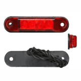 Lampa pozitie gabarit si semnalizare 12/24V; 4 led-uri; oval; fixare cu holsurub; LED; rosu; Latime: 77,50 mm; Inaltime: 18 mm; adancime: 11 mm;