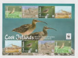 WWF 2017 COOK ISLANDS Minicoala cu 2 serii de 4 timbre nestampilate pasari,MNH, Nestampilat