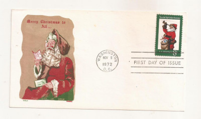 P7 FDC SUA- Merry Christmas to All - First day of Issue, necirc. 1972 foto