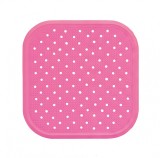Covoras antiderapant din cauciuc natural pentru cada cu ventuze Roz, 56x56 cm, Sanger