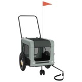 Cumpara ieftin Remorca bicicleta animale companie, gri/negru, oxford/fier