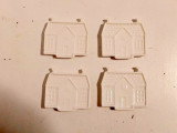 Lot 4 farfurioare de ceramica in forma de casa (pentru plicul de ceai folosit)